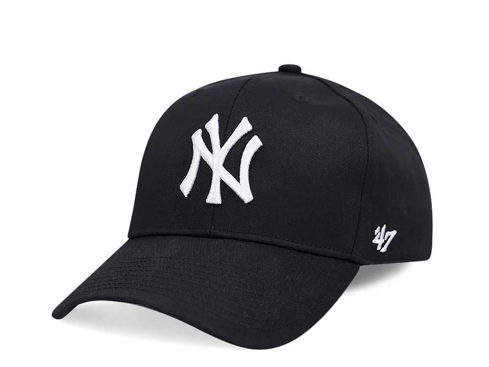 47Brand New York Yankees Black Raised Basic MVP Snapback Hat