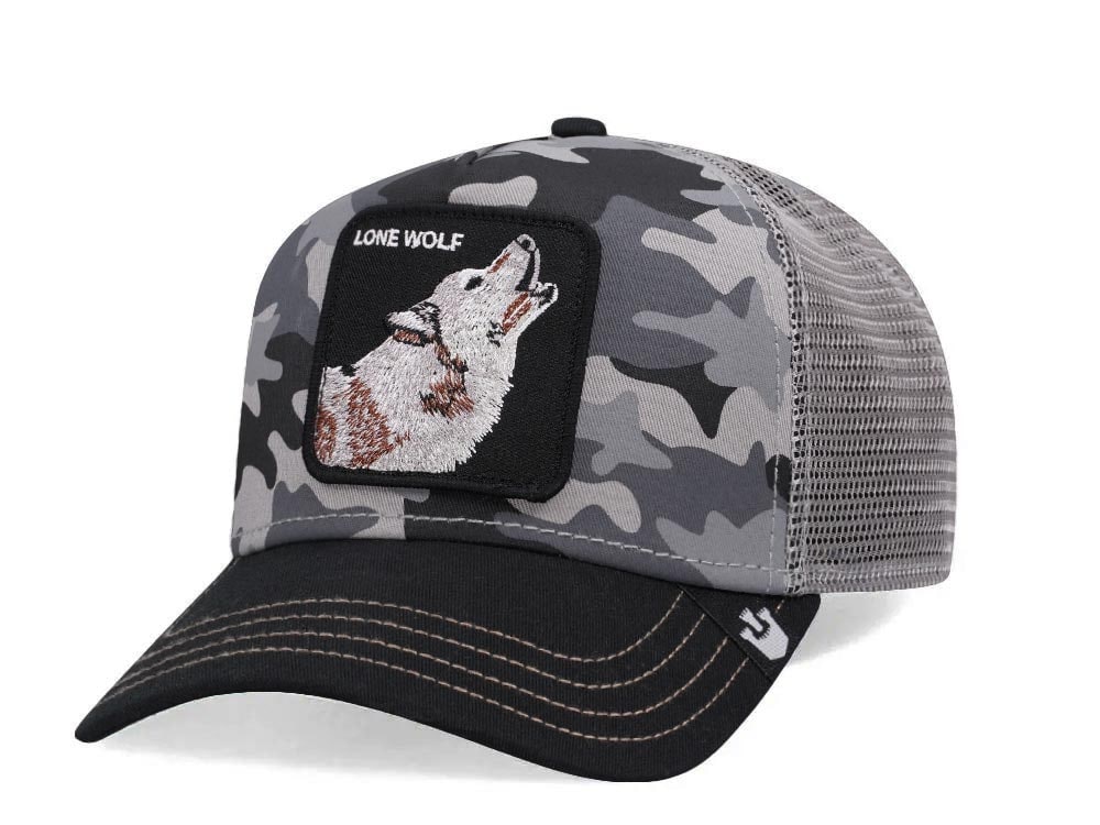 Goorin Bros Dog Solider Lone Wolf Camouflage Trucker Snapback Hat