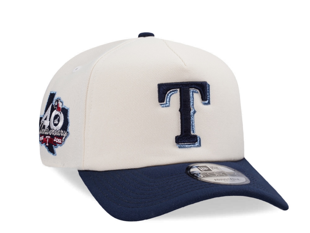 New Era Texas Rangers 40th Anniversary Chrome Two Tone Edition 9Forty A Frame Snapback Cap