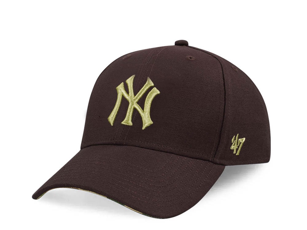 47Brand New York Yankees Brown Frog Skin Camo MVP Strapback Hat