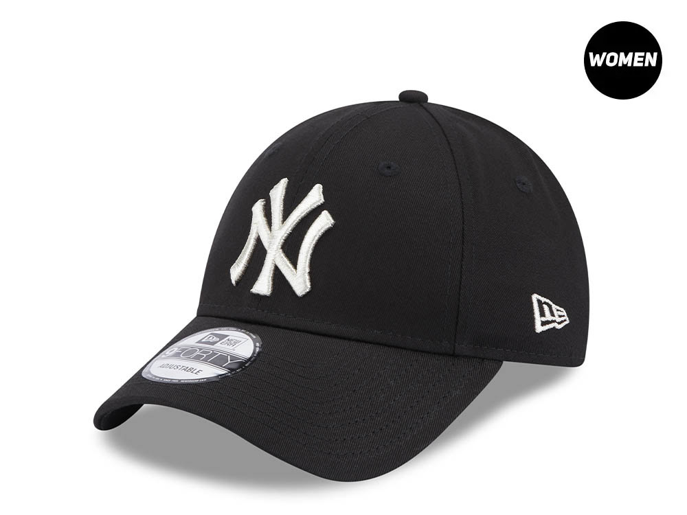 New Era New York Yankees Metallic Logo Black Womens 9Forty Snapback Hat