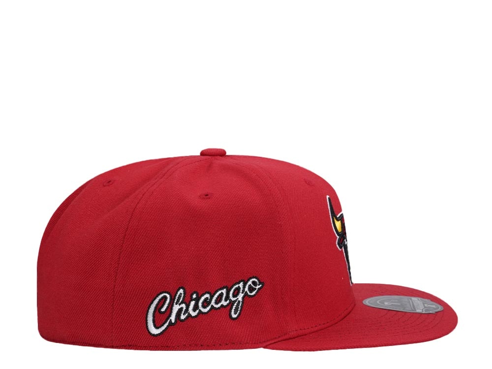 Mitchell & Ness Chicago Bulls Logo History Hardwood Classic Dynasty Fitted Hat