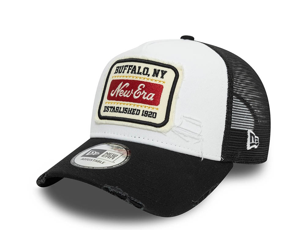 New Era Distressed Patch Two Tone 9Forty A Frame Trucker Snapback Hat