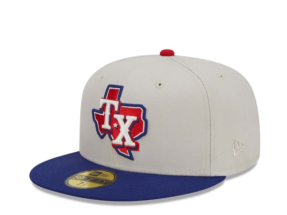 New Era Texas Rangers Farm Team Stone Throwback Two Tone Edition 59Fifty Fitted Cap