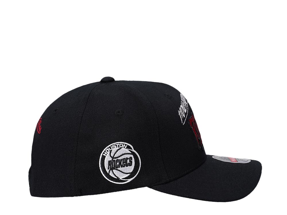 Mitchell & Ness Houston Rockets Hardwood Classic Slap Sticker Red Line Flex Snapback Hat