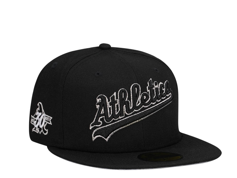 New Era Oakland Athletics 30th Anniversary Black Silver Color Flip Edition 59Fifty Fitted Hat