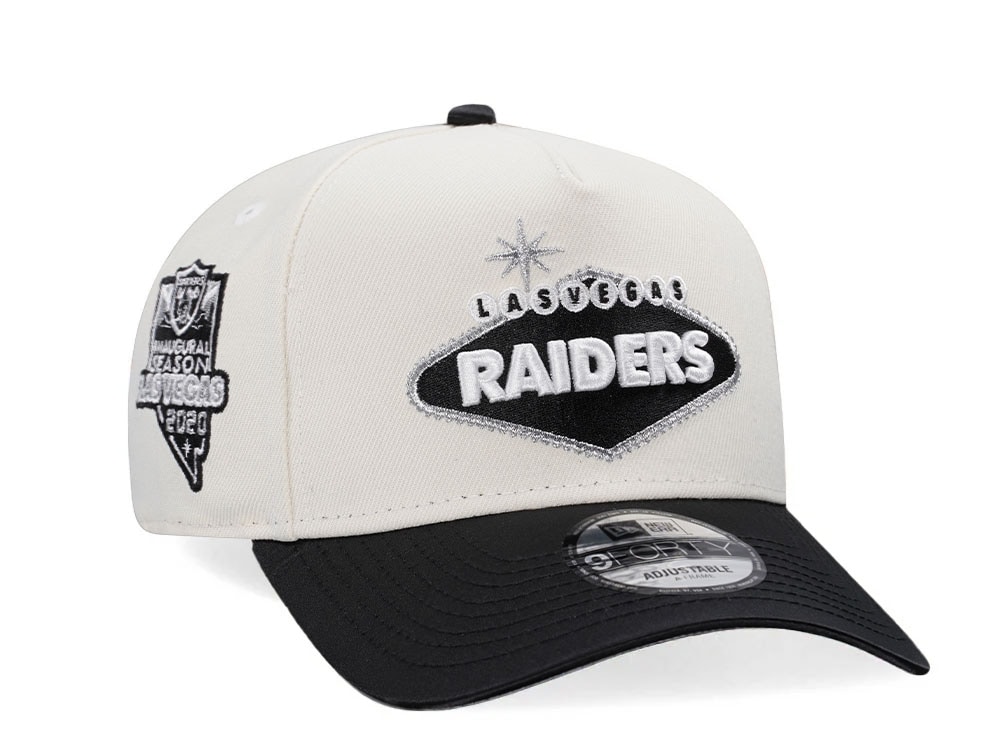 New Era Las Vegas Raiders Inaugural Season 2020 Chrome Satin Brim Two Tone 9Forty A Frame Snapback Hat