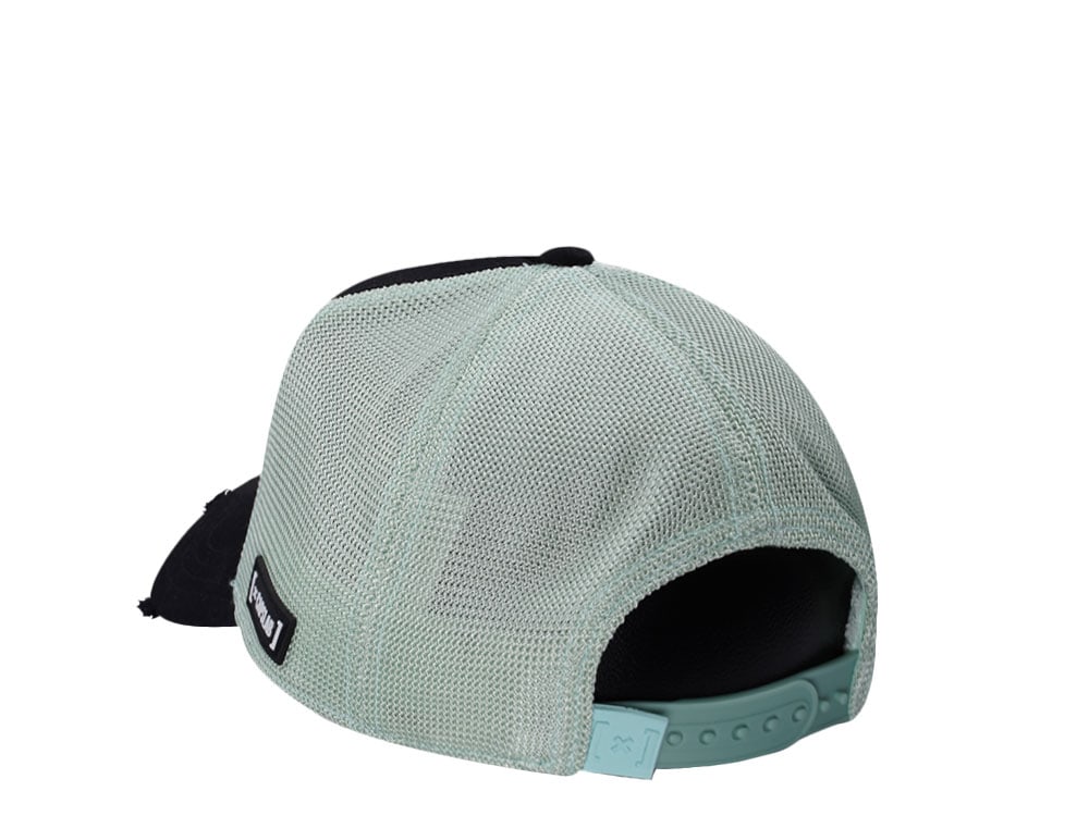 Capslab Lucky Luke Shadow Distressed Black Trucker Snapback Cap