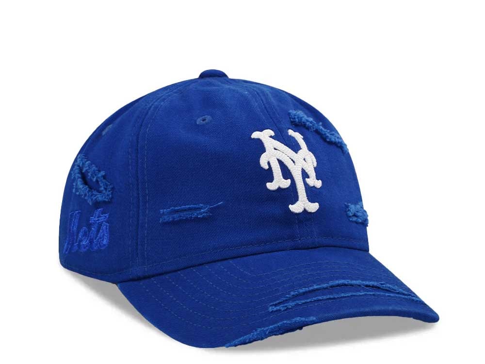New Era New York Mets Light Royal Washed Distress 9Twenty Strapback Hat