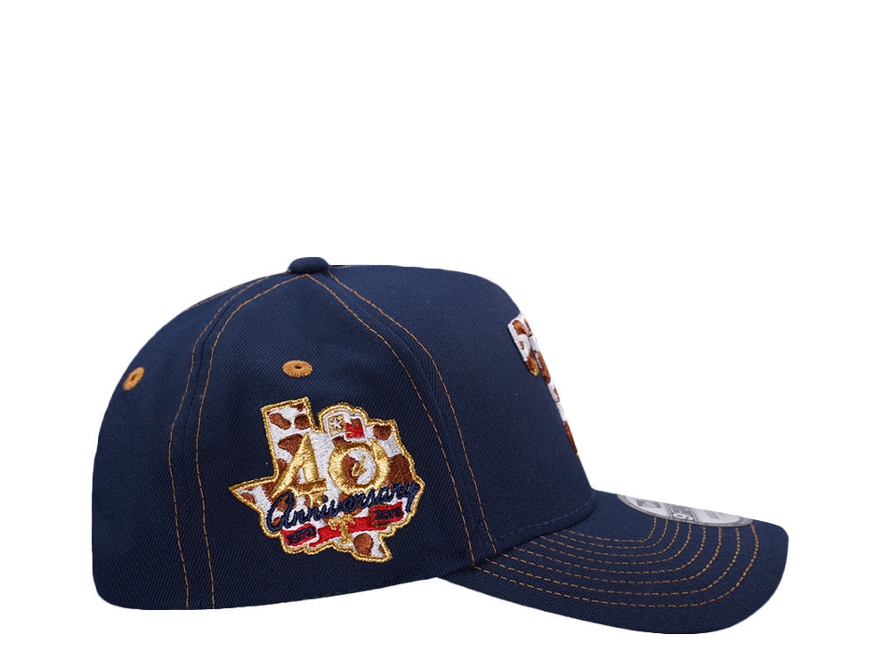 New Era Texas Rangers 40th Anniversary Cow Ocean Blue Prime Edition 9Forty A Frame Snapback Cap
