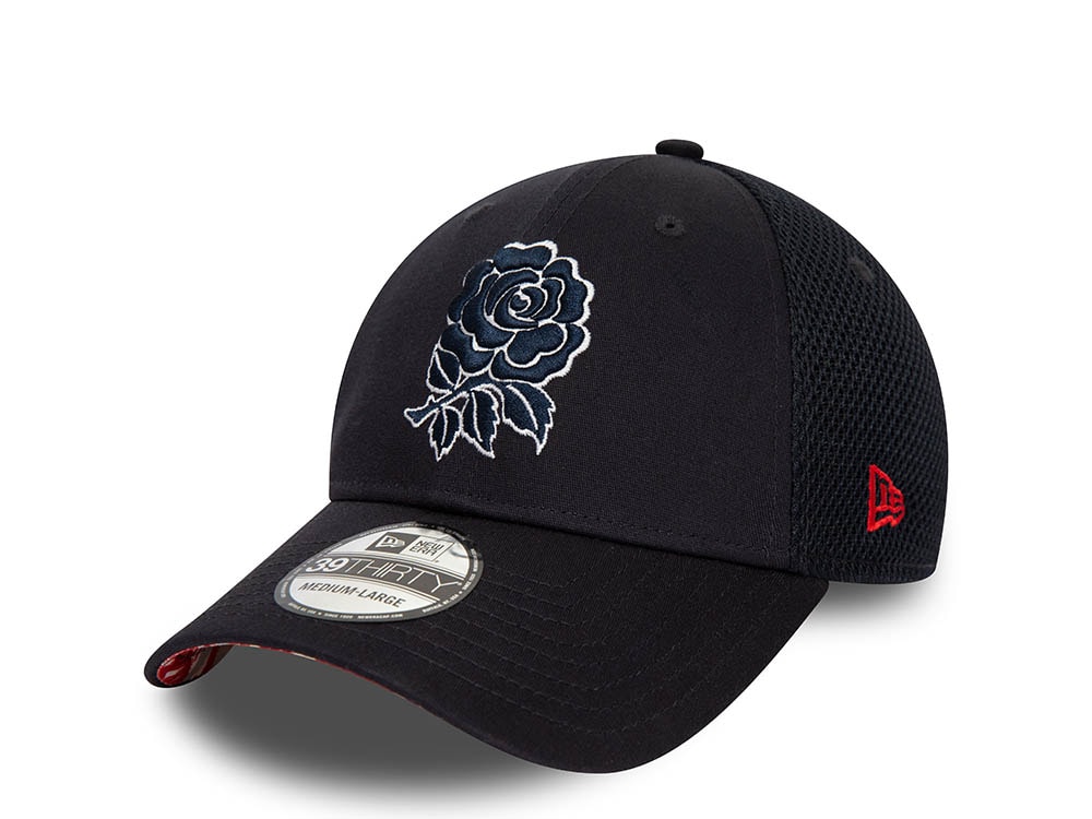 New Era England Rugby Black Undervisor Print Edition 39Thirty Stretch Trucker Hat