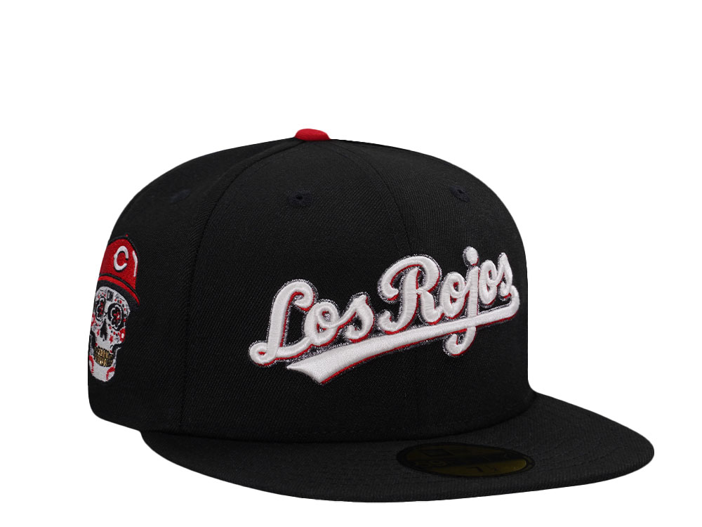 New Era Cincinnati Reds Skull Black Glow Prime Edition 59Fifty Fitted Cap
