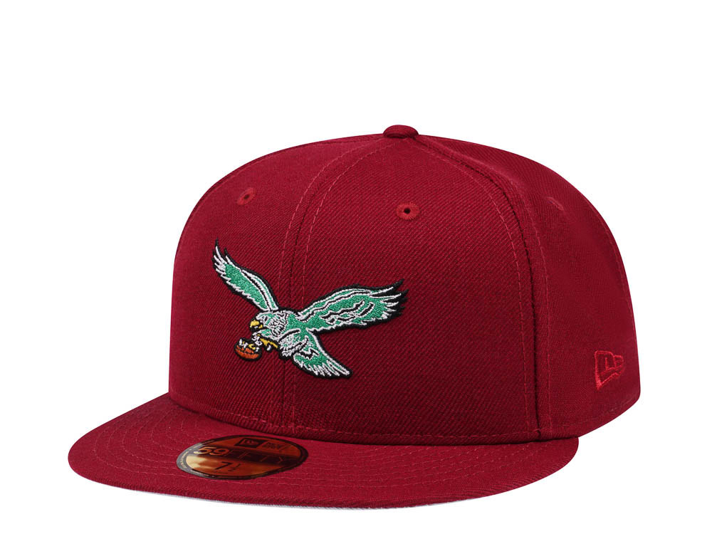 New Era Philadelphia Eagles Red Throwback Edition 59Fifty Fitted Hat