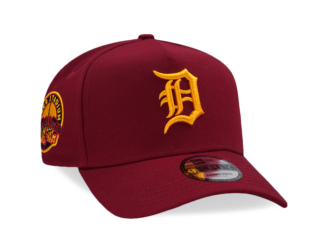 New Era Detroit Tigers Stadium Cardinal Red Prime Edition 9Forty A Frame Snapback Cap