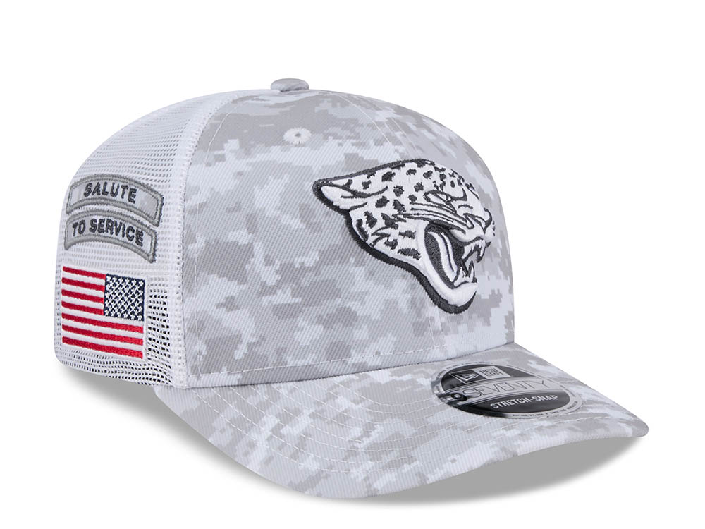 New Era Jacksonville Jaguars Digi Camo Salute to Service 2024 Trucker 9Seventy Snapback Hat