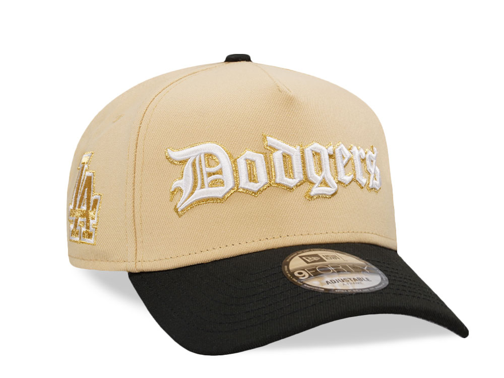 New Era Los Angeles Dodgers Old English Vegas Gold Two Tone Edition 9Forty A Frame Snapback Cap