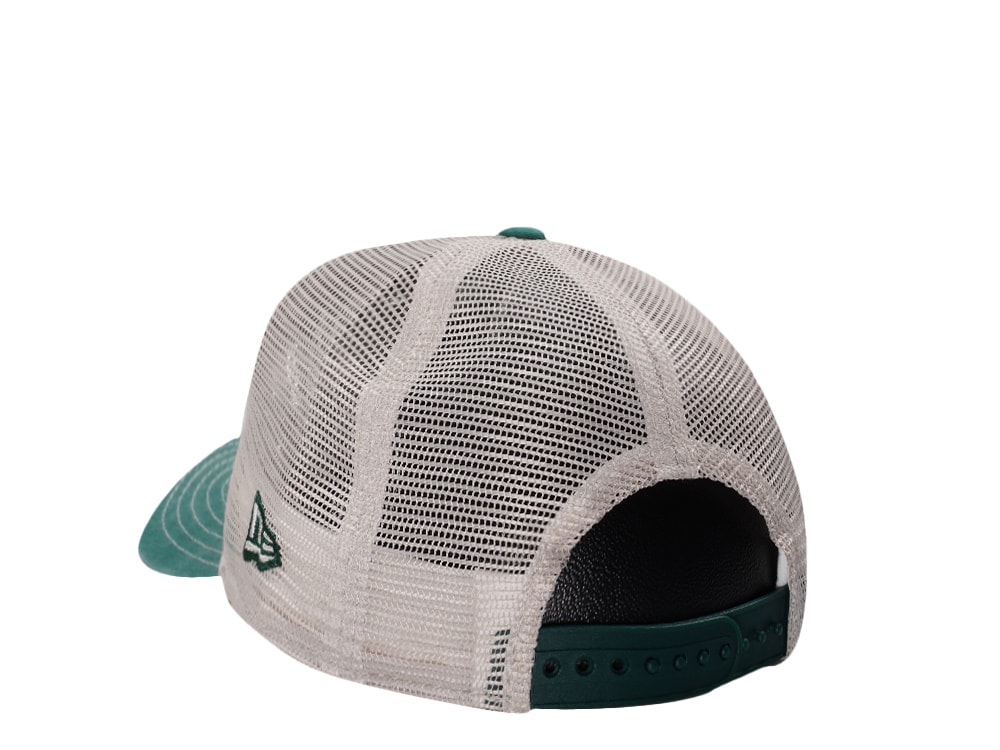 New Era Oakland Athletics Frayed Patch Stone Two Tone Edition 9Forty M Crown A Frame Trucker Snapback Cap