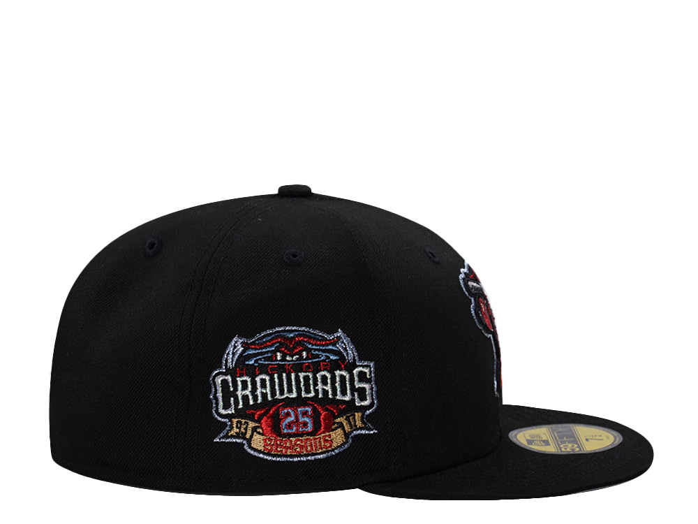 New Era Hickory Crawdads 25th Anniversary Black Prime Edition 59Fifty Fitted Cap