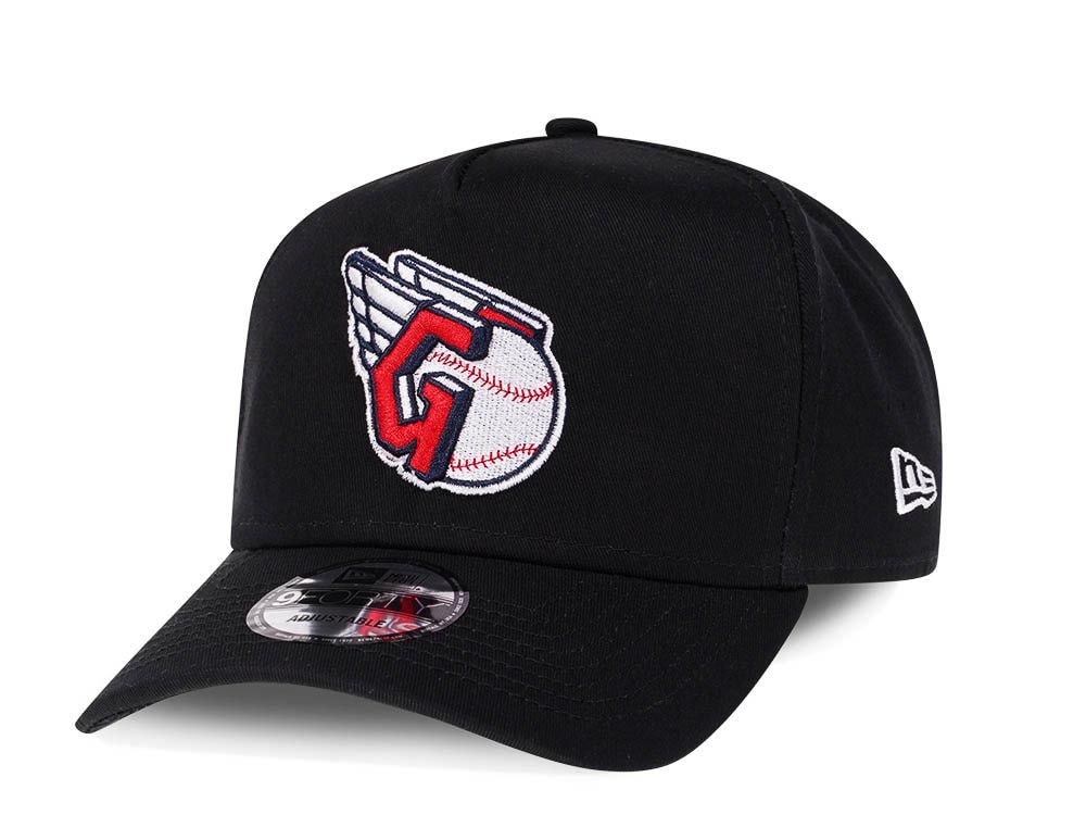 New Era Cleveland Guardians Black 9Forty A Frame Snapback Hat
