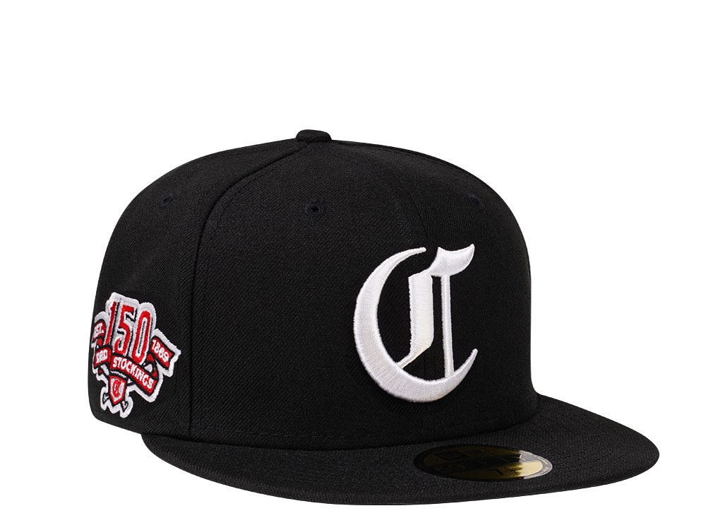 New Era Cincinnati Reds 150th Anniversary Black and Red 59Fifty Fitted Hat