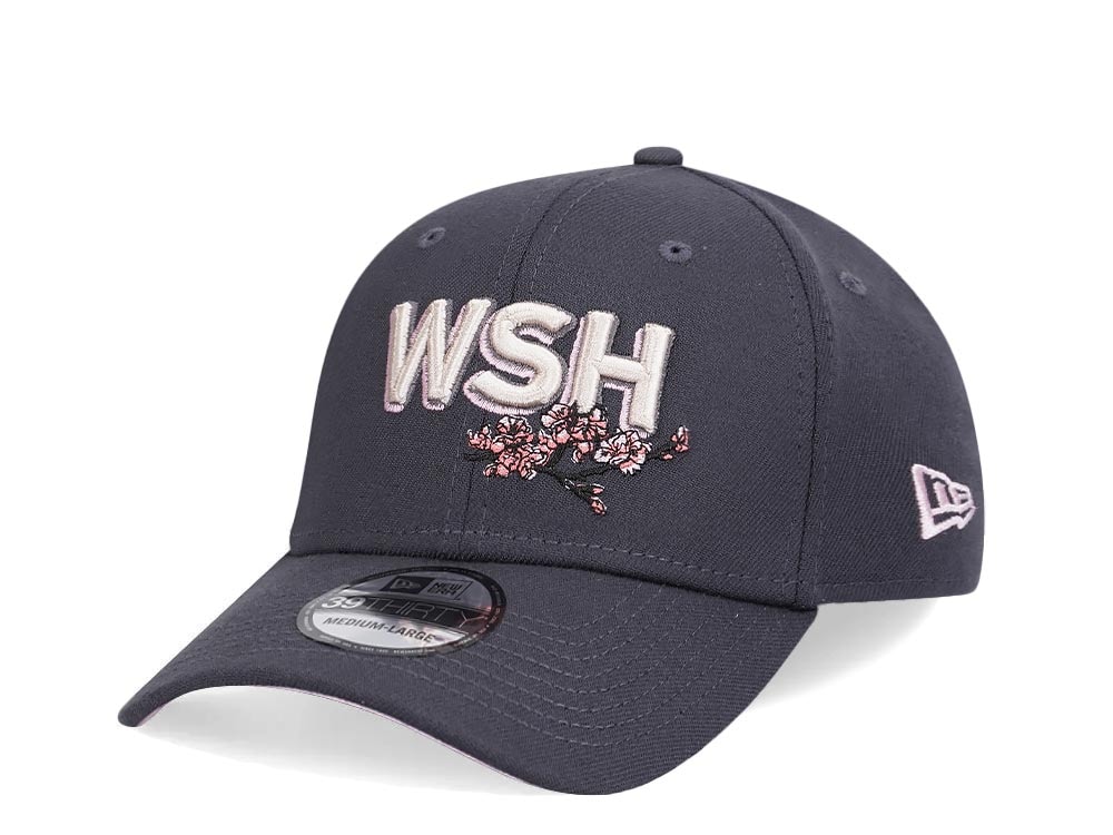 New Era Washington Nationals Gray and Pink Bloom Edition 39Thirty Stretch Hat