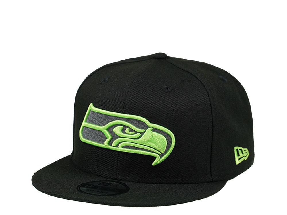 New Era Seattle Seahawks Green on Black Edition 9Fifty Snapback Hat