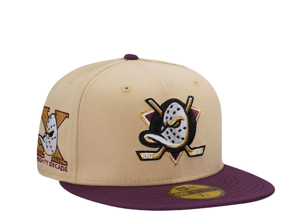 New Era Anaheim Ducks 10th Anniversary Vegas Plum Two Tone Edition 59Fifty Fitted Cap