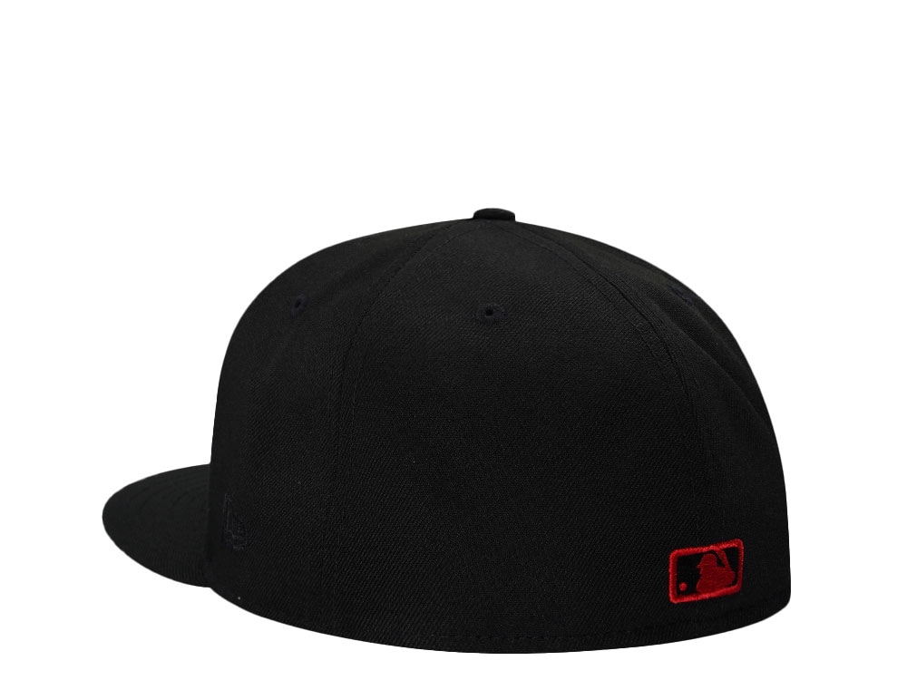 New Era Anaheim Angels 50th Anniversary Blackout Red Edition 59Fifty Fitted Hat