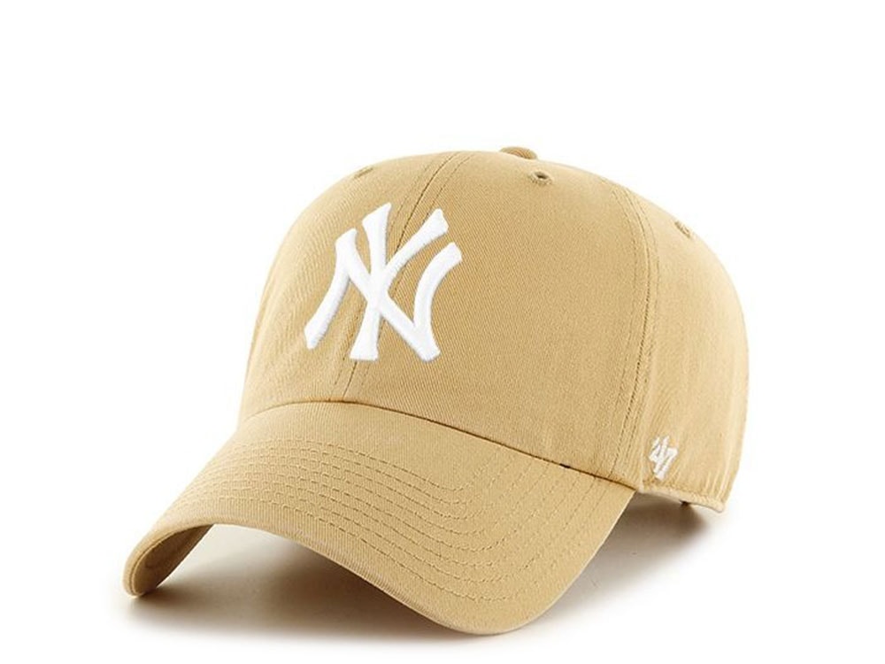 47Brand New York Yankees Light Tan Clean up Strapback Hat