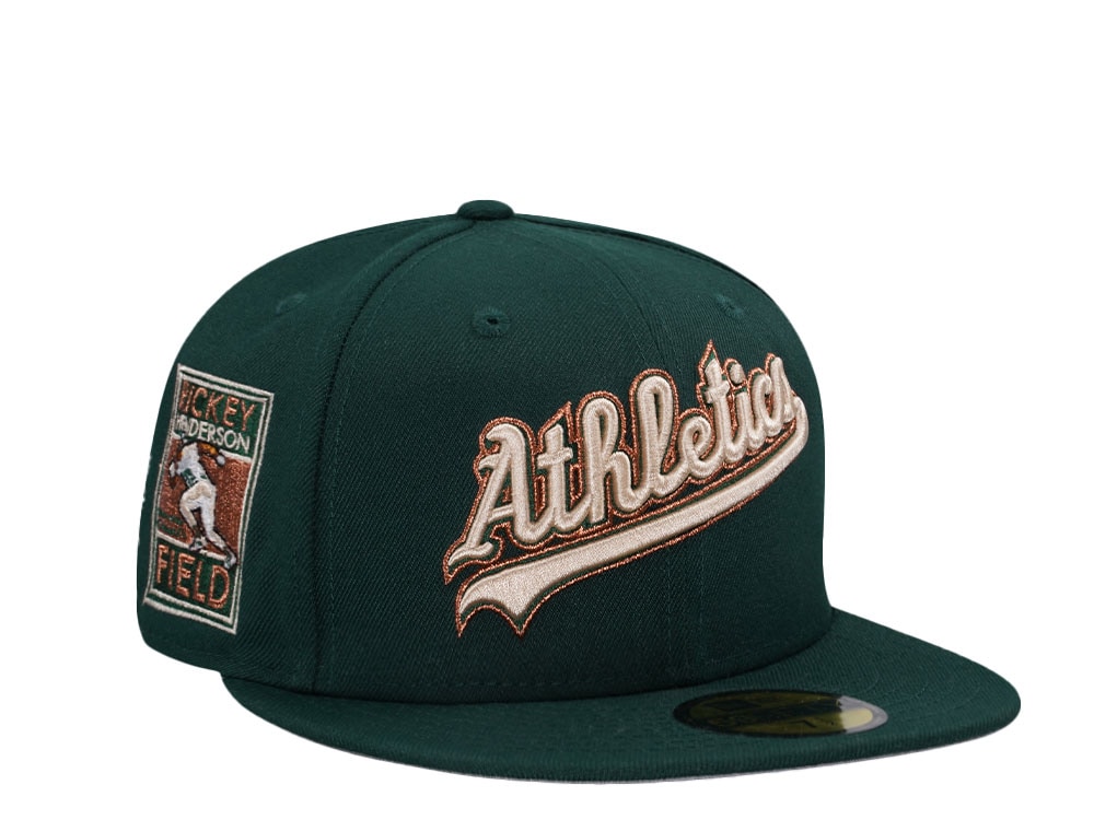 New Era Oakland Athletics Rickey Henderson Field Dark Green Copper 59Fifty Fitted Hat