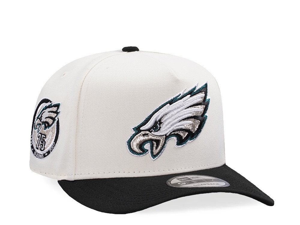 New Era Philadelphia Eagles 75th Anniversary Chrome Two Tone Edition 9Fifty A Frame Snapback Cap