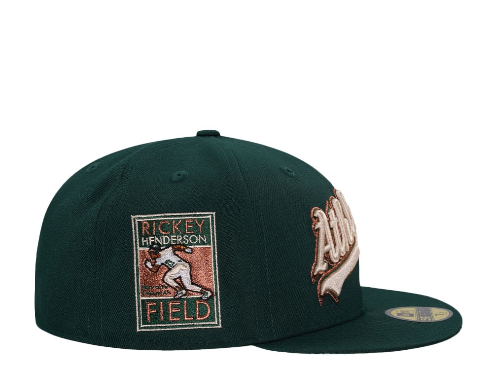 New Era Oakland Athletics Rickey Henderson Field Dark Green Copper 59Fifty Fitted Hat