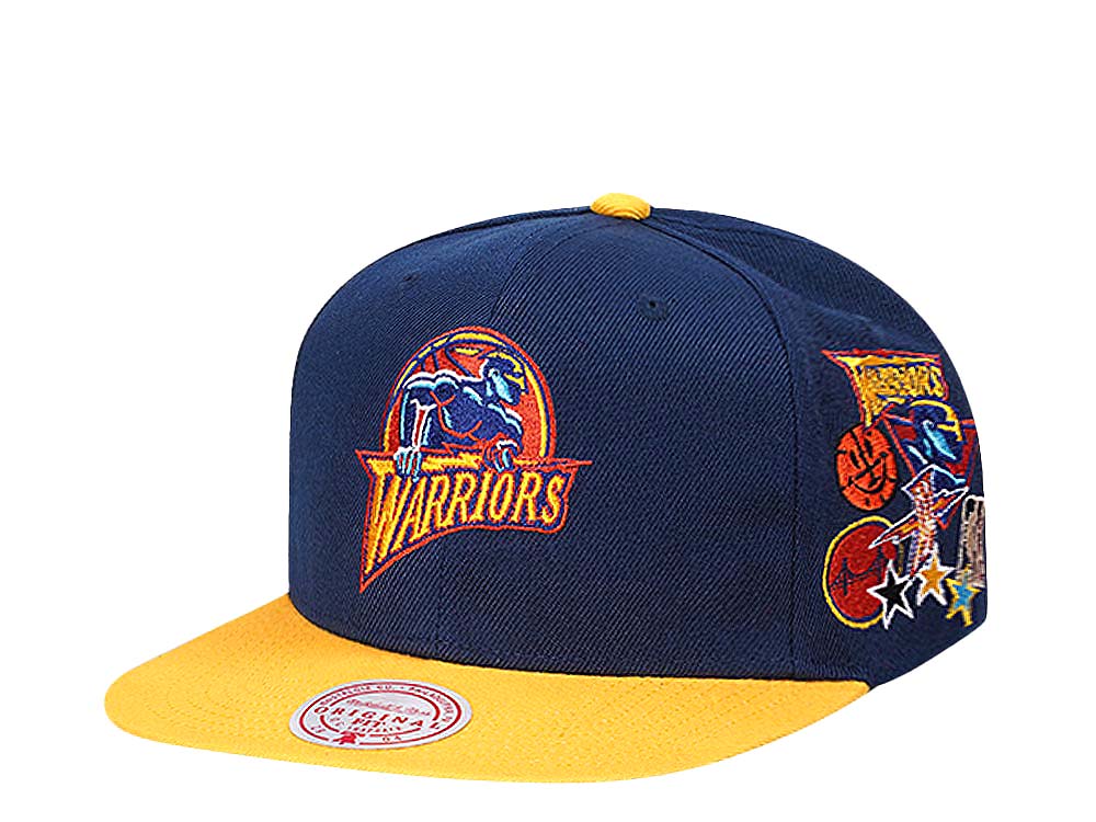 Mitchell & Ness Golden State Warriors Patch Overload Hardwood Classic Snapback Hat