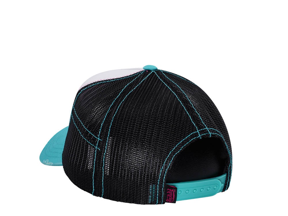 Von Dutch White Teal Two Tone Edition Trucker A Frame Snapback Hat