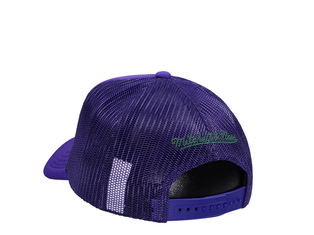 Mitchell & Ness Milwaukee Bucks Purple Billboard Trucker Snapback Hat