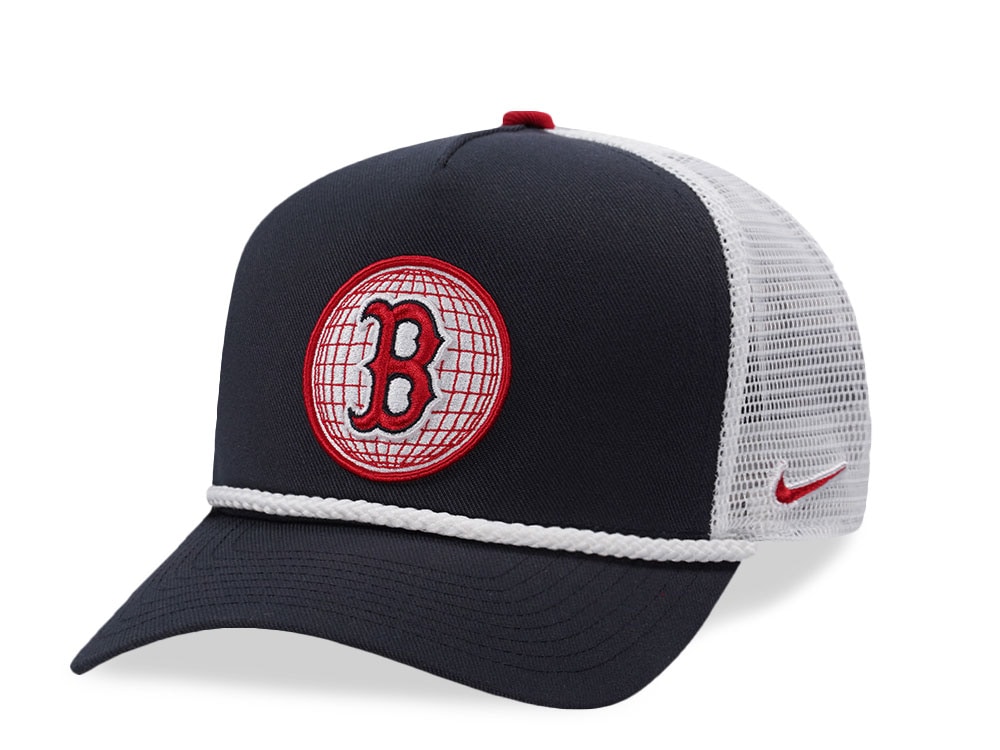 Nike Boston Red Sox Primetime Dri-Fit Rise Black Edition Trucker Snapback Cap