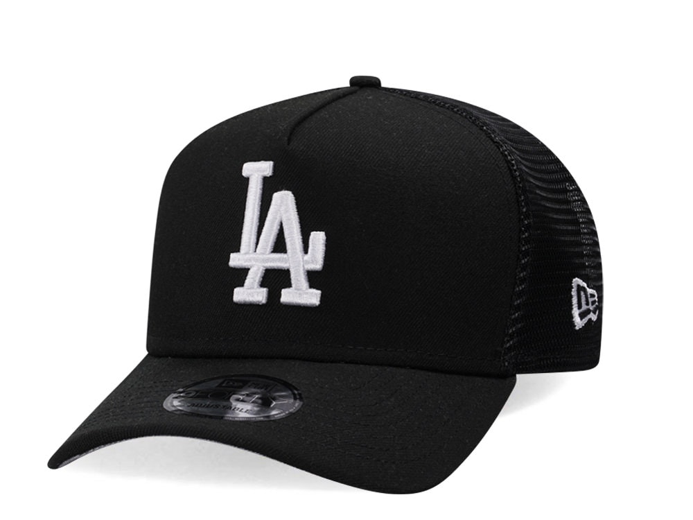 New Era Los Angeles Dodgers Classic Black Trucker A Frame 9Forty Snapback Hat