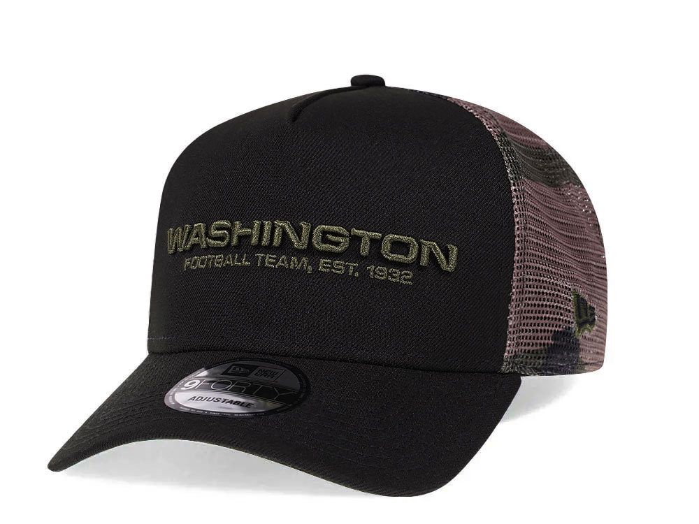 New Era Washington Commanders Camo 9Forty A Frame Trucker Snapback Hat