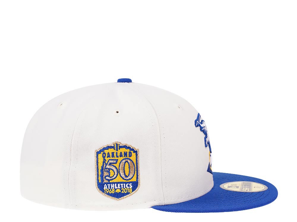 New Era Oakland Athletics 50th Anniversary Cream Color Flip Edition 59Fifty Fitted Hat