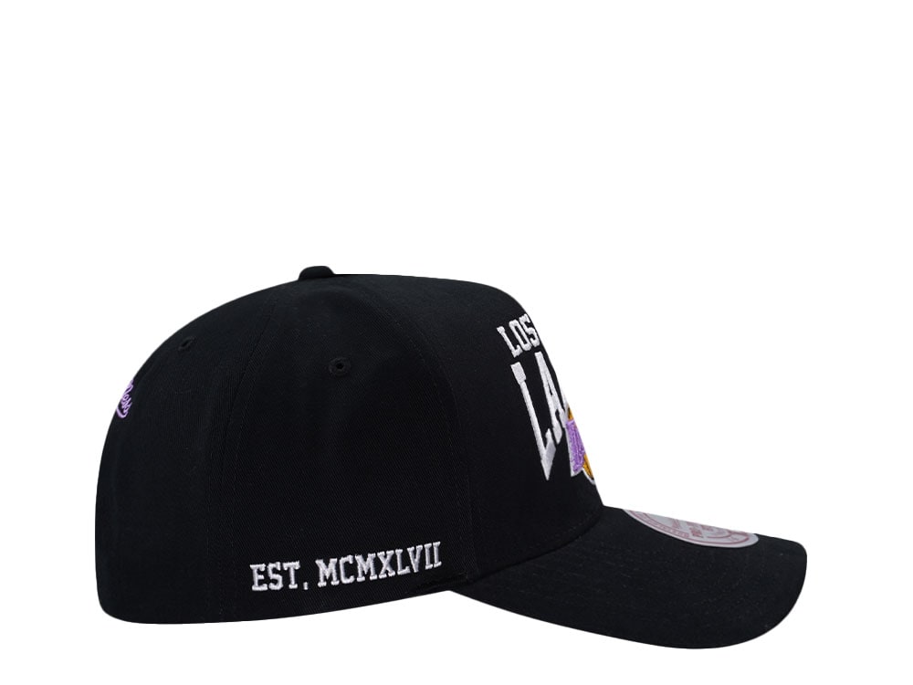 Mitchell & Ness Los Angeles Lakers Black Pro Pinch Fit Snapback Hat