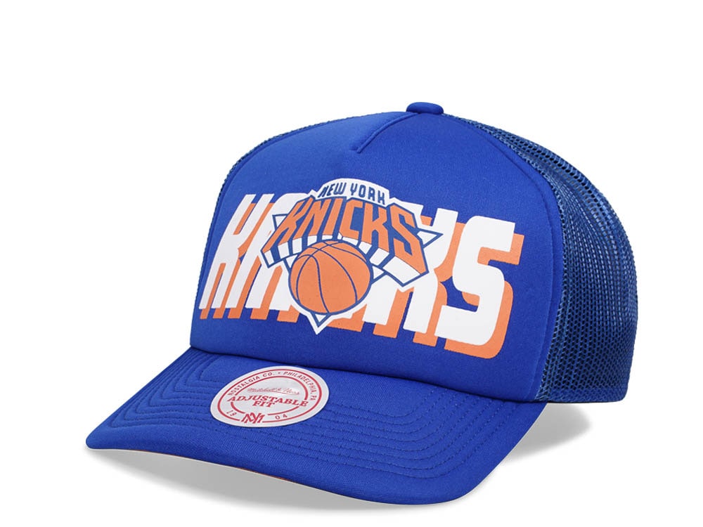 Mitchell & Ness New York Knicks Blue Billboard Trucker Snapback Hat
