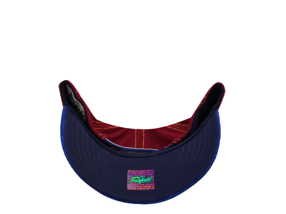 Hatfield American Racer Corduroy White Blue Snapback Cap