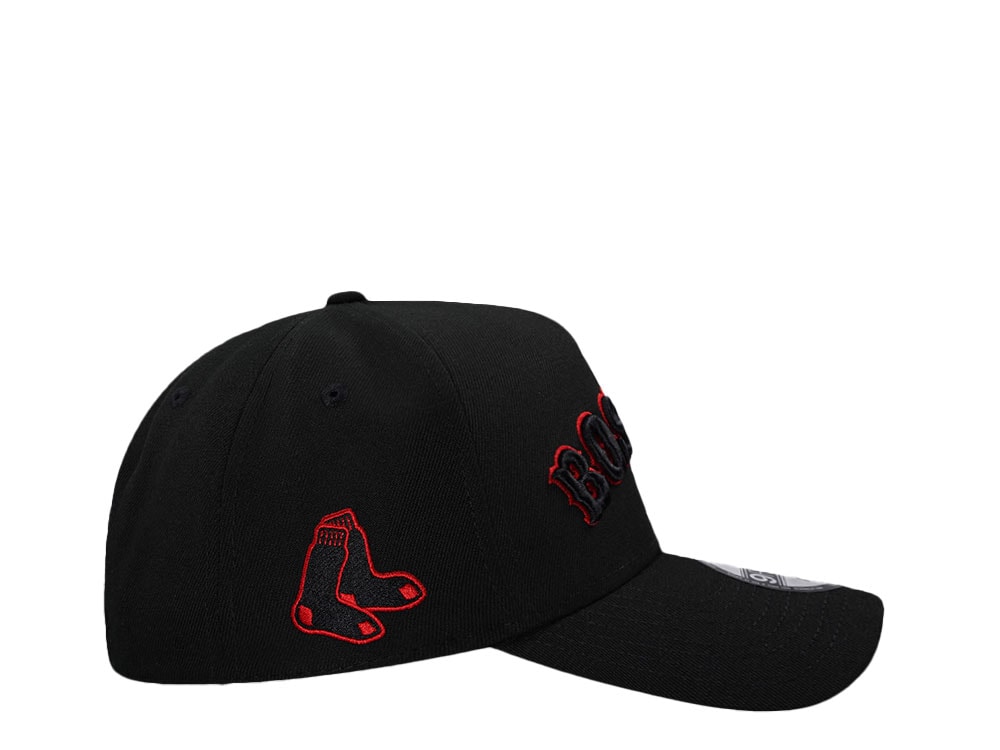 New Era Boston Red Sox Black And Red 9Forty A Frame Snapback Hat