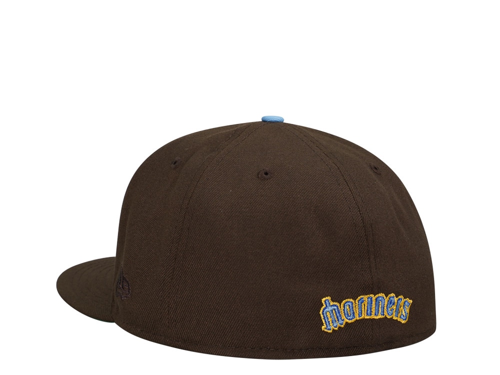 New Era Seattle Mariners 40th Anniversary Chocolate Script Throwback Edition 59Fifty Fitted Hat