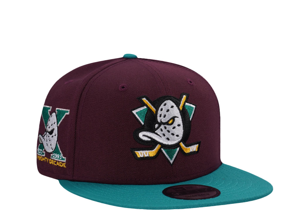 New Era Anaheim Ducks 10th Anniversary Plum Two Tone Edition 9Fifty Snapback Cap