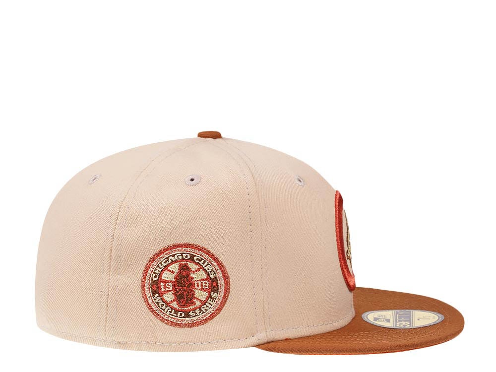 New Era Chicago Cubs World Series 1908 Vintage Brick Two Tone Edition 59Fifty Fitted Hat