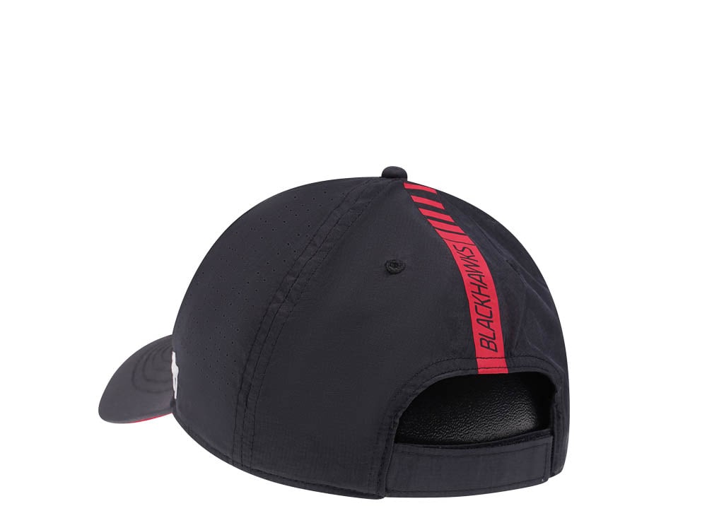 47Brand Chicago Blackhawks Black Back Line Nylon Strapback Hat