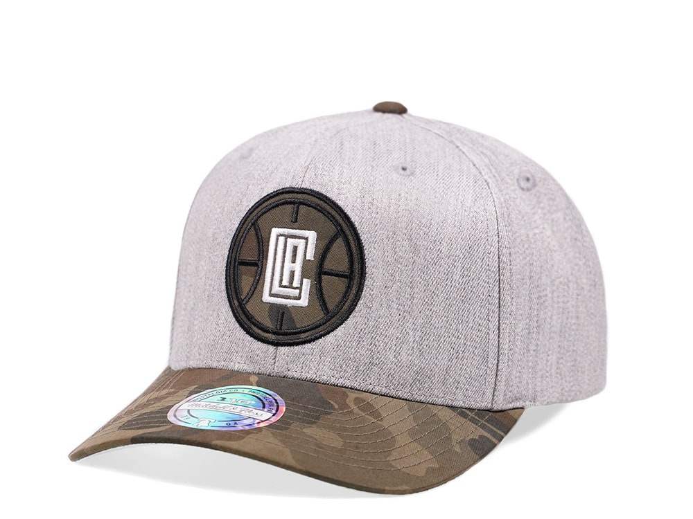 Mitchell & Ness Los Angeles Clippers Heather and Camo 110 Flex Snapback Hat