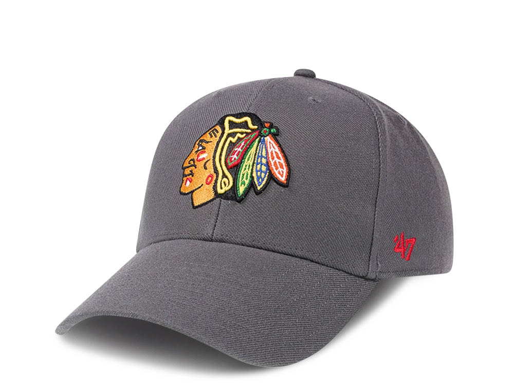 47Brand Chicago Blackhawks Gray Classic Strapback Hat