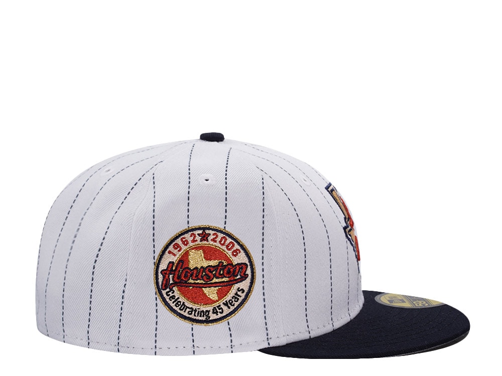 New Era Houston Astros 45th Anniversary Pinstripe Chrome Two Tone Edition 59Fifty Fitted Cap